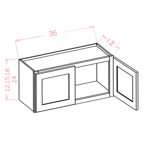 Ridgeline Graphite 36" W x 18" H Wall Cabinet Assembled