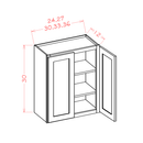 Shaker Essence Oak Wall Cabinet - 30"W x 30"H x 12"D -2D-2S