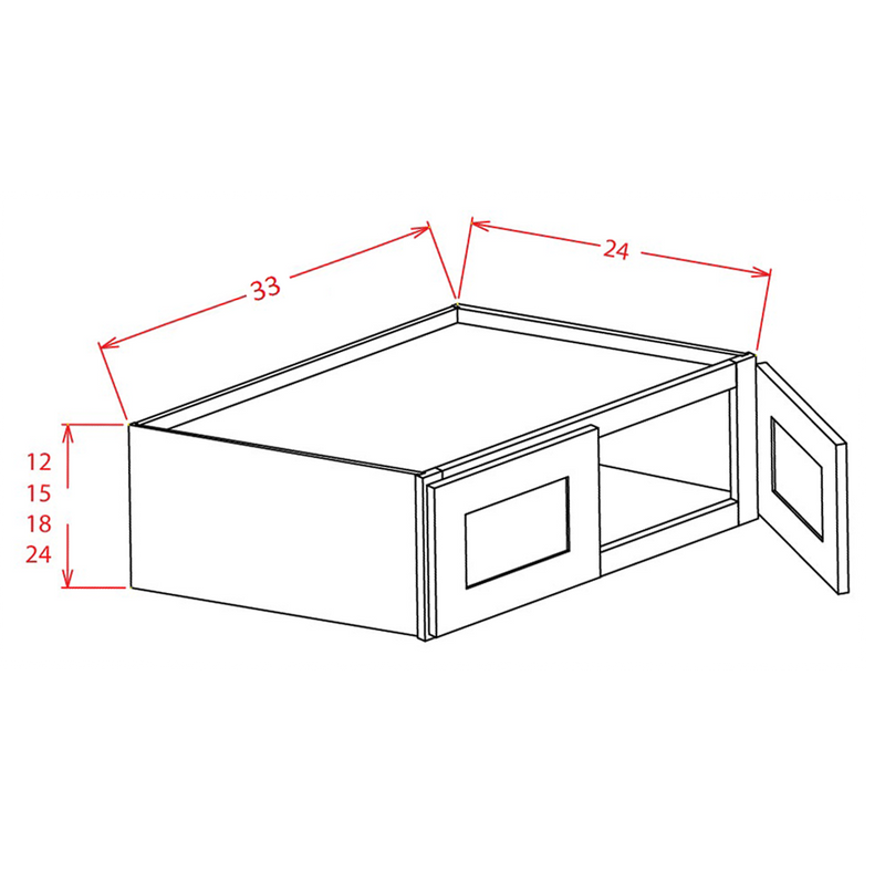 Shaker Cinder 33" W x 15" H Wall Refrigerator Cabinet Pre-Assembled