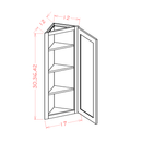 Shaker Essence Oak Angle Wall Cabinet - 12"W x 36"H x 12"D (Cabinet Frame Width: 17") -1D-2S Pre-Assembled