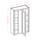 Shaker Essence Oak Wall Blind Corner Cabinet - 27"W x 36"H x 12"D -1D-2S
