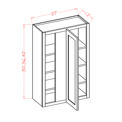 Ridgeline Graphite 27" W x 42" H Wall Blind Corner Cabinet Assembled