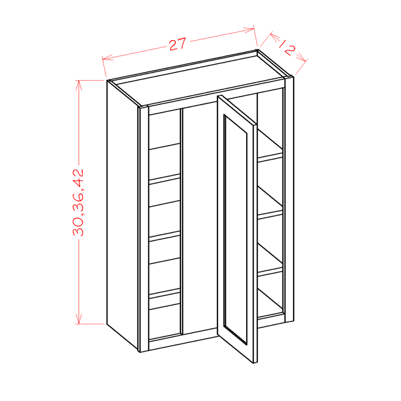 Shaker Cinder 27" W x 42" H Wall Blind Corner Cabinet Pre-Assembled