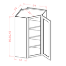Shaker Unfinished Wall Diagonal Corner Cabinet - 24"W x 36"H x 12"D-1D-2S Pre-Assembled