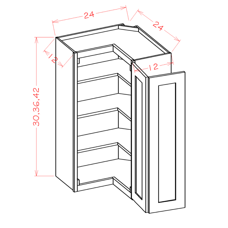 Shaker Cinder 24" W x 42" H Wall Easy Reach Pre-Assembled