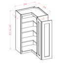 Shaker Cinder 24" W x 30" H Wall Easy Reach Pre-Assembled