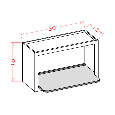 Unfinished Wall Microwave Shelf - 26-1/2"W x 3/4"H x 17"D
