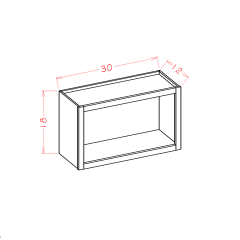 Ridgeline Graphite 30" W x 18" H Open Wall Cabinet Assembled