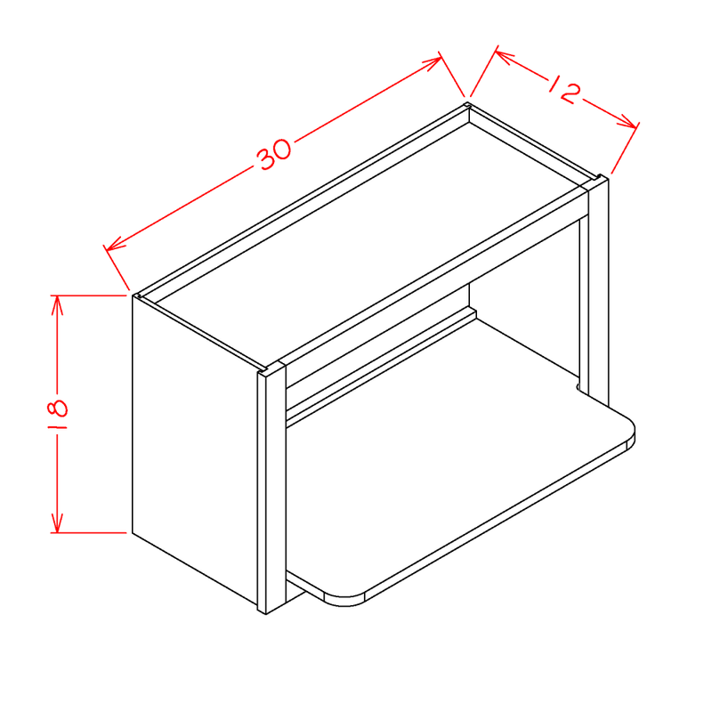 Shaker Navy Blue Microwave Wall Cabinet Kit Pre-Assembled