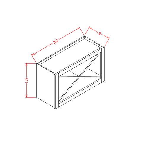 Belmont Cashmere Wine X Rack Wall Cabinet Kit Assembled