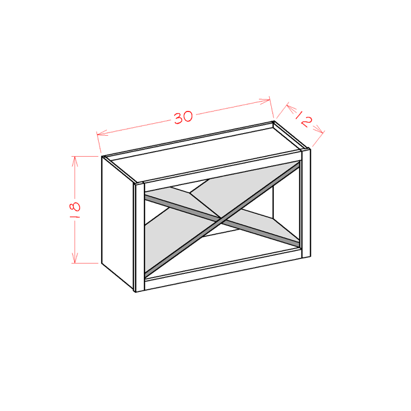 Shaker White Wine Rack Wall Cabinet Kit - Glass not Included