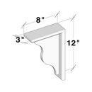 Arctic White Slim Shaker Corbel W3" X H12" X D8"