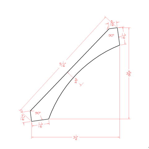 Unfinished Cove Crown Moulding - 96"W x 3-5/8"H x 3-1/2"D