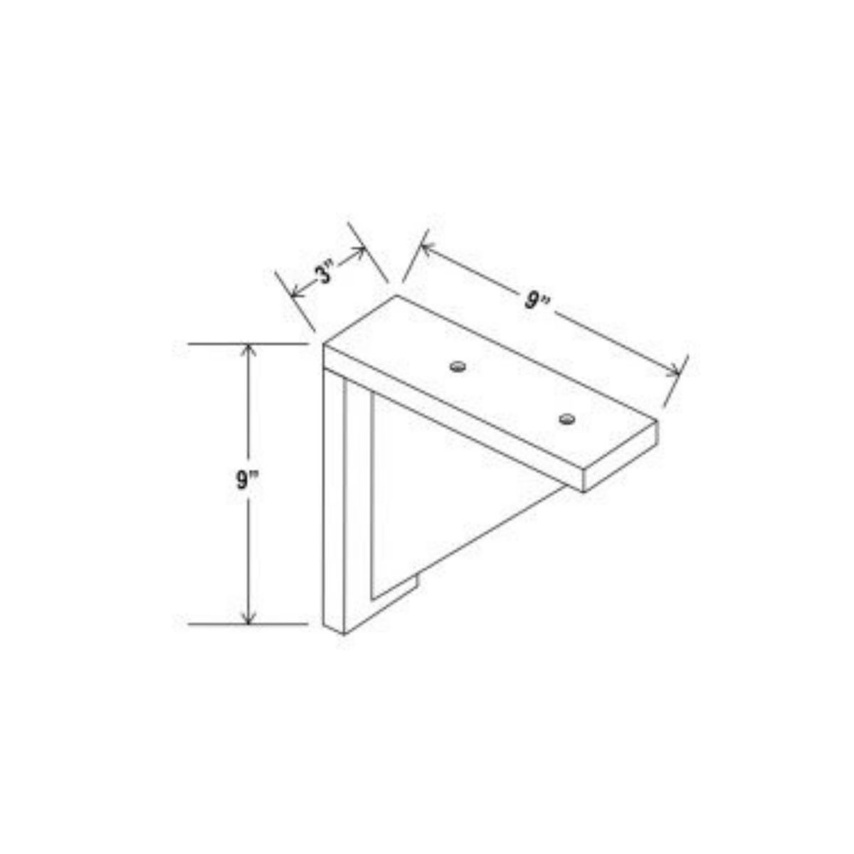 Shaker Aberdeen Green Corbel - 2"W x 9"H x 9"D