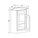 Shaker Aberdeen Green Corner Sink Base - 36"W x 34-1/2"H x 24"D