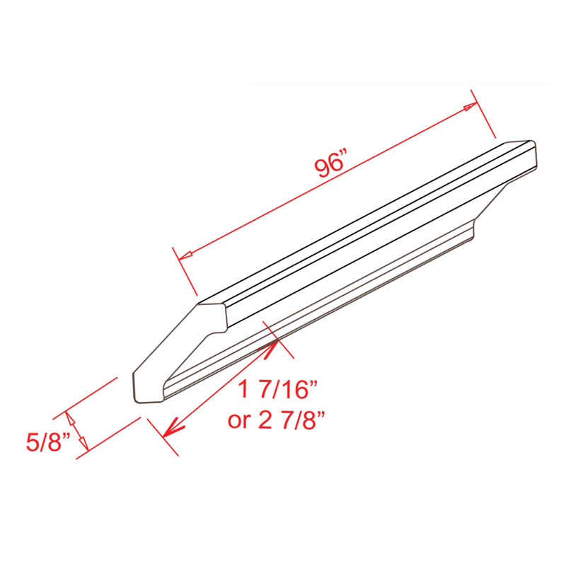 Slim Shaker White Oak Crown Moulding - 96"W x 2-7/8"H x 2-7/8"D