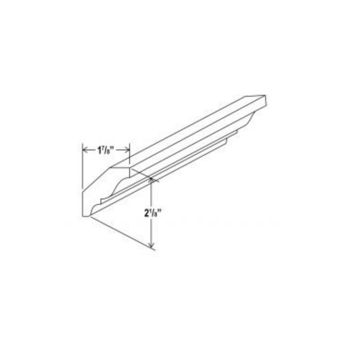 Shaker Aberdeen Green Crown Moulding - 96"W x 2 3/4"H x 5/8"D