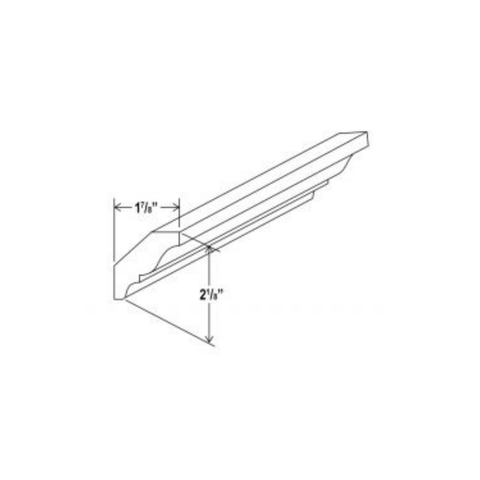 Shaker Aberdeen Green Crown Moulding - 96"W x 2 3/4"H x 5/8"D