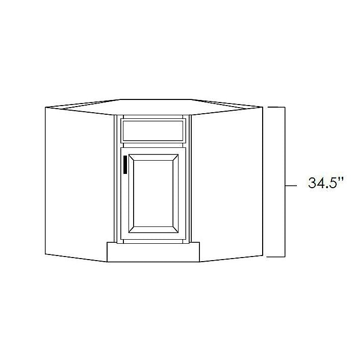 Prescott White 36" Diagonal Corner Sink Base Assembled