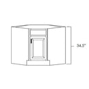 White Shaker 36" Diagonal Corner Sink Base Pre-Assembled