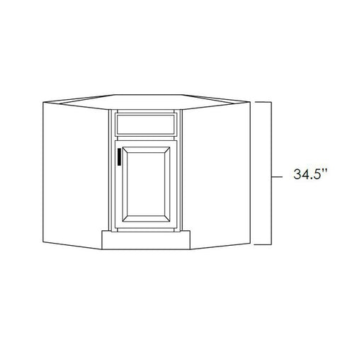 Butterscotch Shaker 36" Diagonal Corner Sink Base