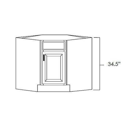 Prescott White 36" Diagonal Corner Sink Base