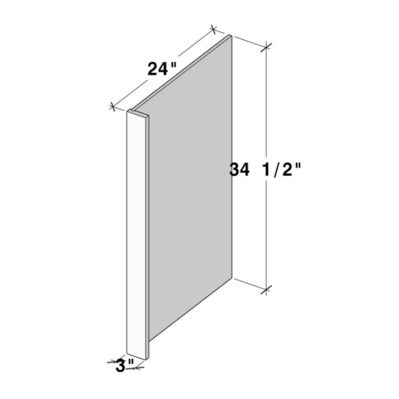 Cyber Grey Dish Washer Panel W3" X H34.5" X D24"