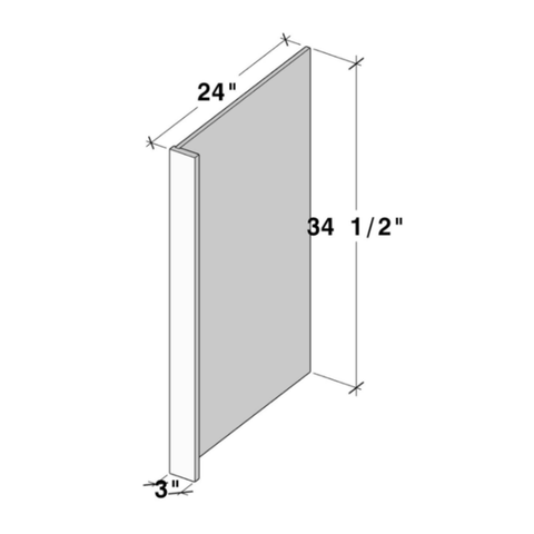 Haven Graphite Dish Washer Panel W3" X H34.5" X D24"