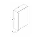 Shaker Aberdeen Green Dishwasher Return Panel w/3"W Filler - 24"W X 34-1/2"H X 1/2"D