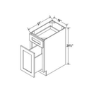 Shaker Aberdeen Green Two Drawer Base Cabinet - 18"