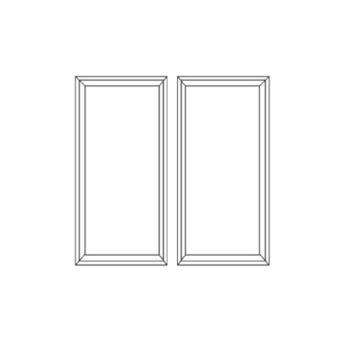 Knotty Hickory Shaker 24" x 42" Double Plain Glass Doors