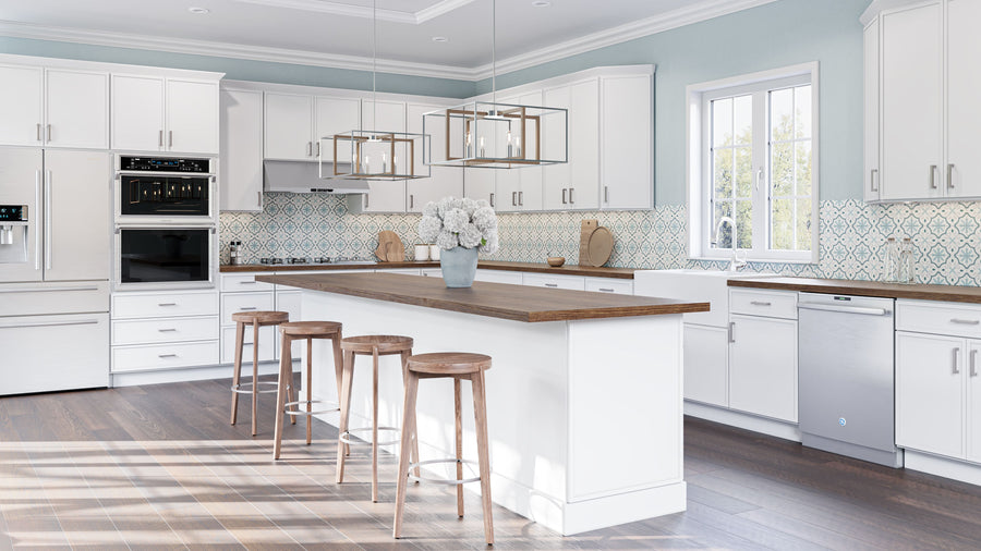 Newport White Pre-Assembled Kitchen Cabinets