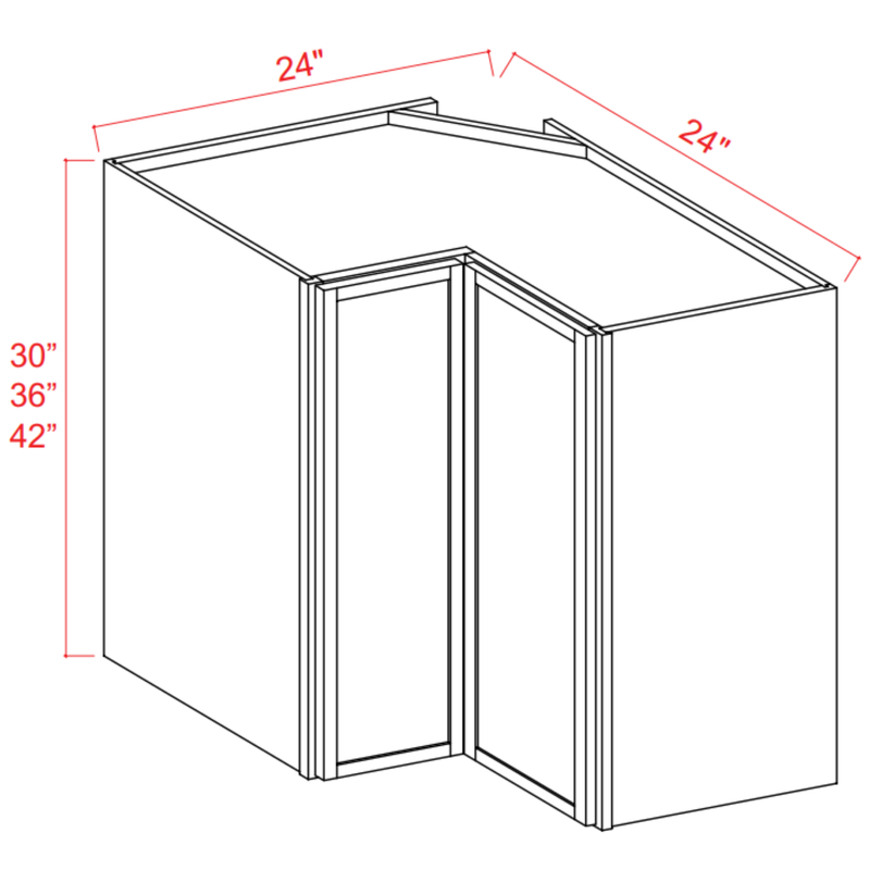 Slim Shaker White Oak Easy Reach Wall Cabinet - 24"W x 42"H x 12"D - 3S