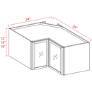 Slim Shaker White Dove Easy Reach Wall Glass Door Cabinet - 24"W x 18"H x 12 "D