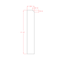 Shaker Essence Oak Angled Furniture Base Moulding - 96"W x 4-1/2"H x 3/4"D