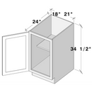 Dark Caramel Full Height Door Base Cabinet W21" X H34.5" X D24"