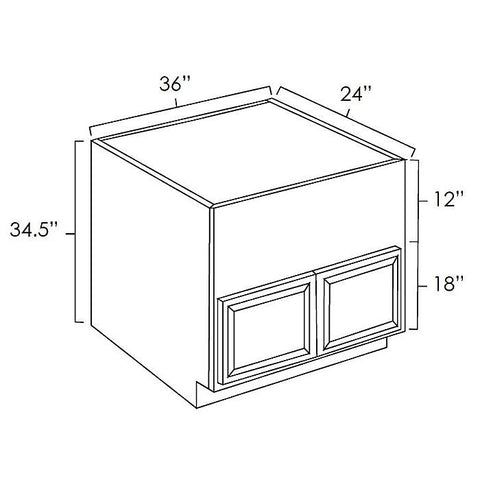 Prescott White 36" Farmhouse Sink Base