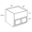 White Shaker 36" Farmhouse Sink Base Pre-Assembled