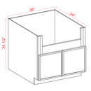 Slim Shaker White Dove Farm Sink Base - 36"W X 34-1/2"H X 24"D