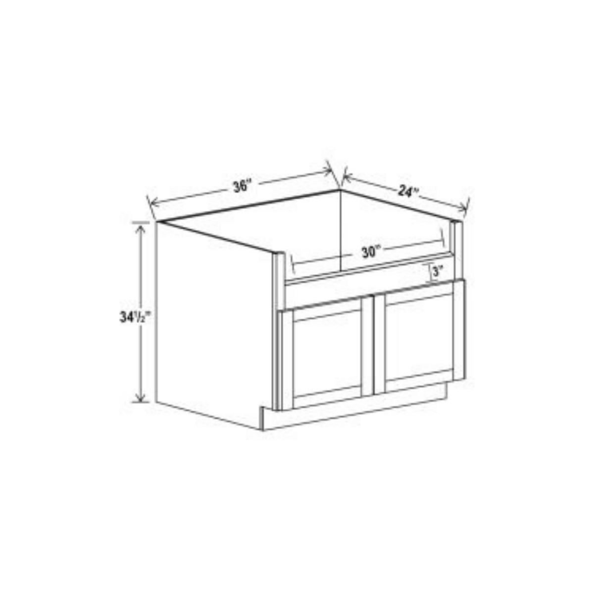 Shaker Aberdeen Green Microwave Base Cabinet - 33"W x 34-1/2"H x 24"D -1DRW