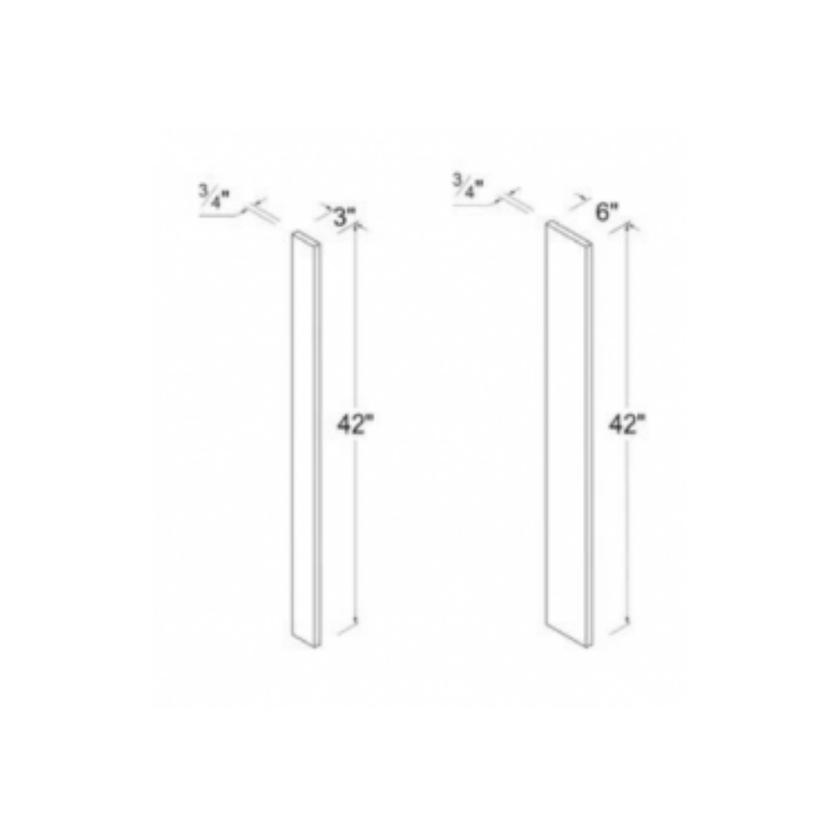 Shaker Aberdeen Green Wall Filler - 3"W x 42"H x 3/4"D