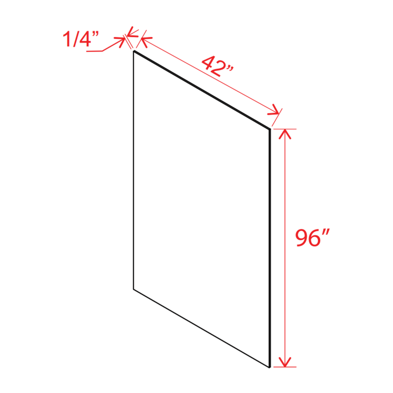 Slim Shaker White Dove Finished Plywood Panel - 96"W x 42"H x 1/4"D