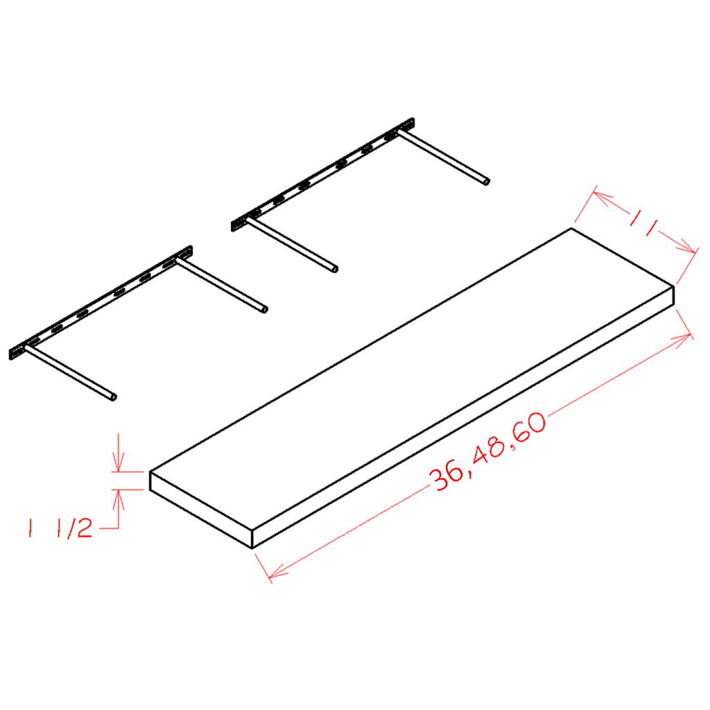 Shaker Ivy 48" Floating Shelf