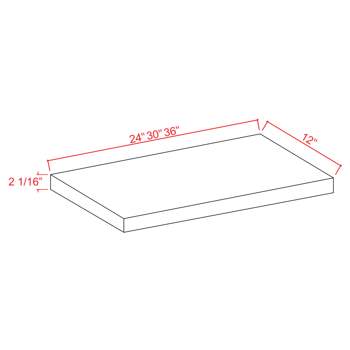Slim Shaker Aberdeen Green Floating Shelf-24"W x 2-1/16"H x 12"D
