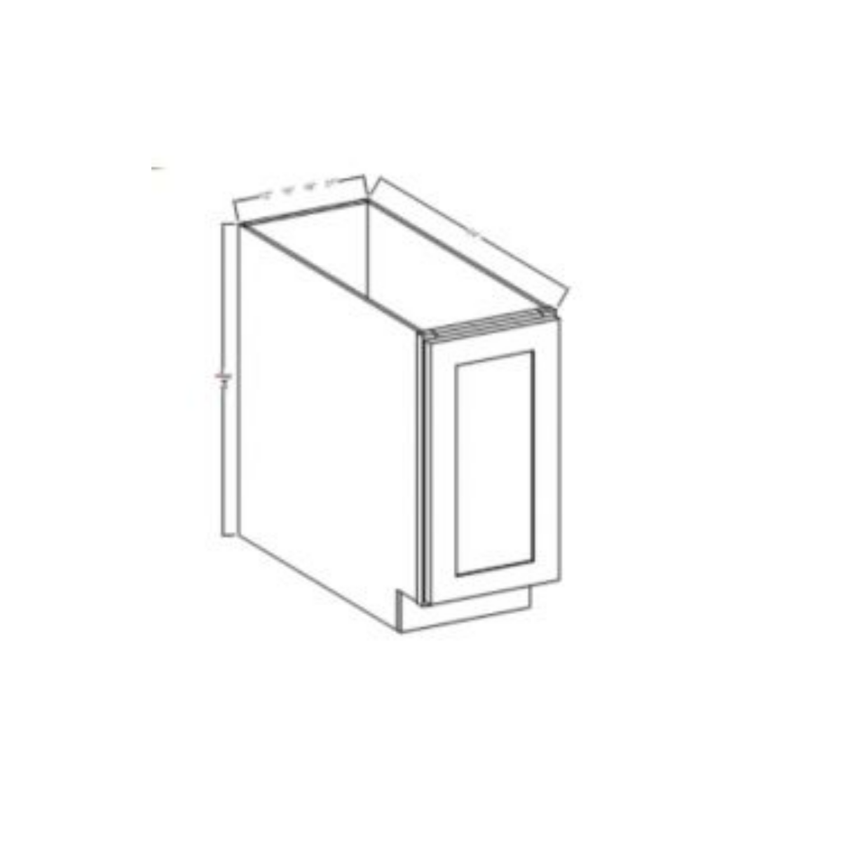 Shaker Aberdeen Green Base Cabinet - Full Height Door-12"W x 34-1/2"H x 24"D - 1D, 1S