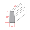 Slim Shaker Aberdeen Green Furniture Base Moulding - 96'W x 4 5/8"H x 3/4"D