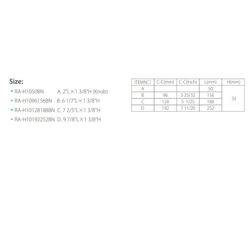 SS Handle,10X10Mm,128 188,H 35Mm Bn