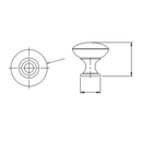 Zamak Knob Dia 30Mm Bright Brass