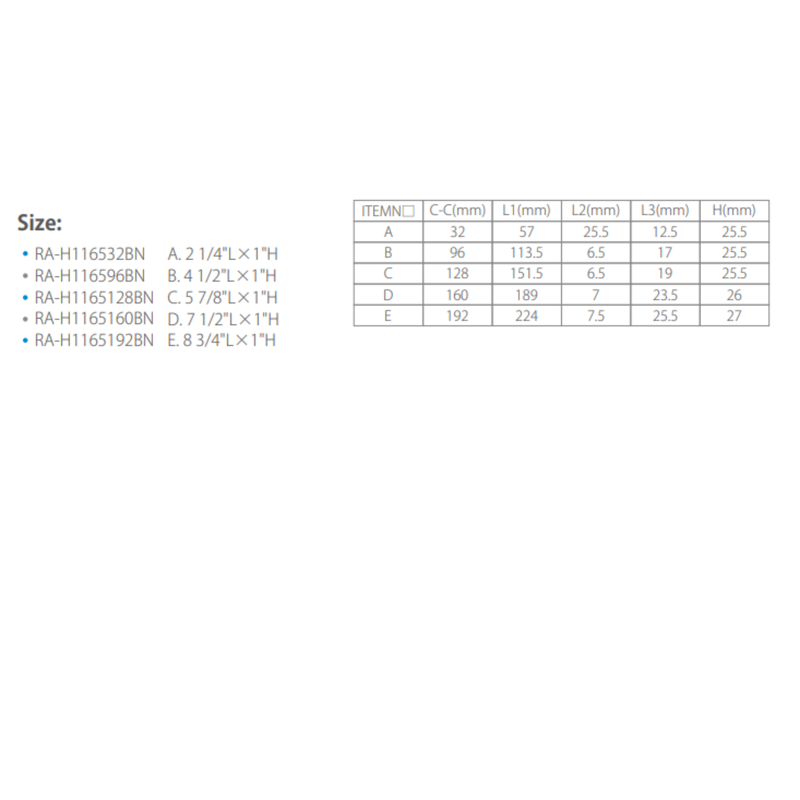 Zamak Handle 32 57Mm,H 31Mm Bn