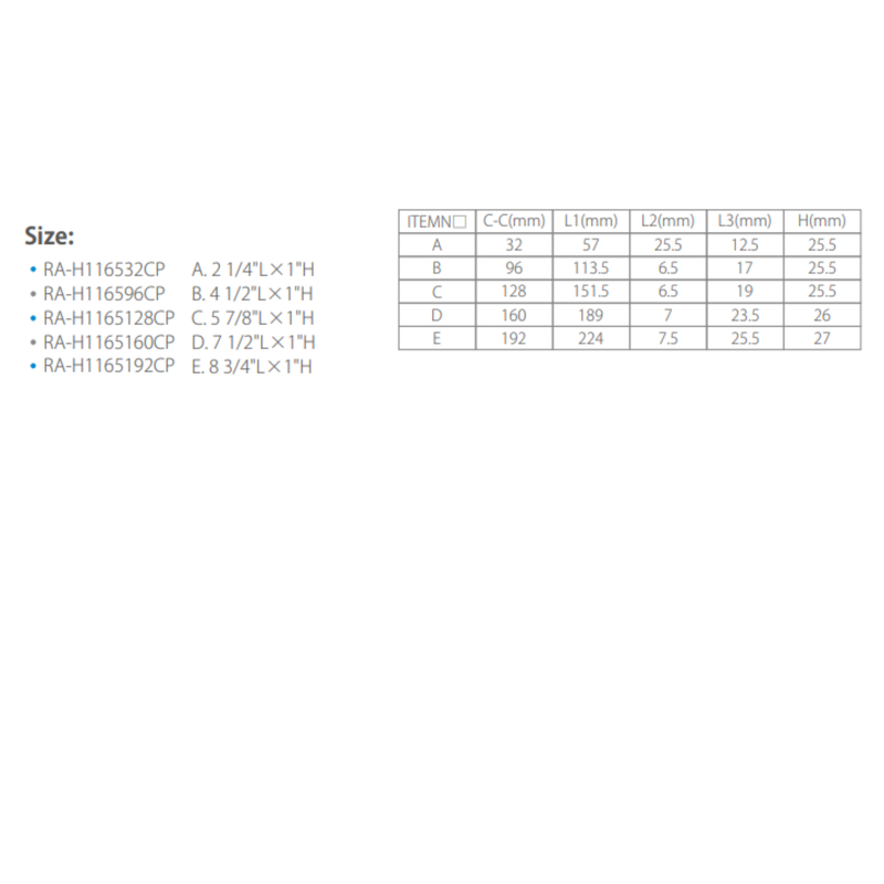 Zamak Handle 96 113.5Mm,H 25.5Mm Cp